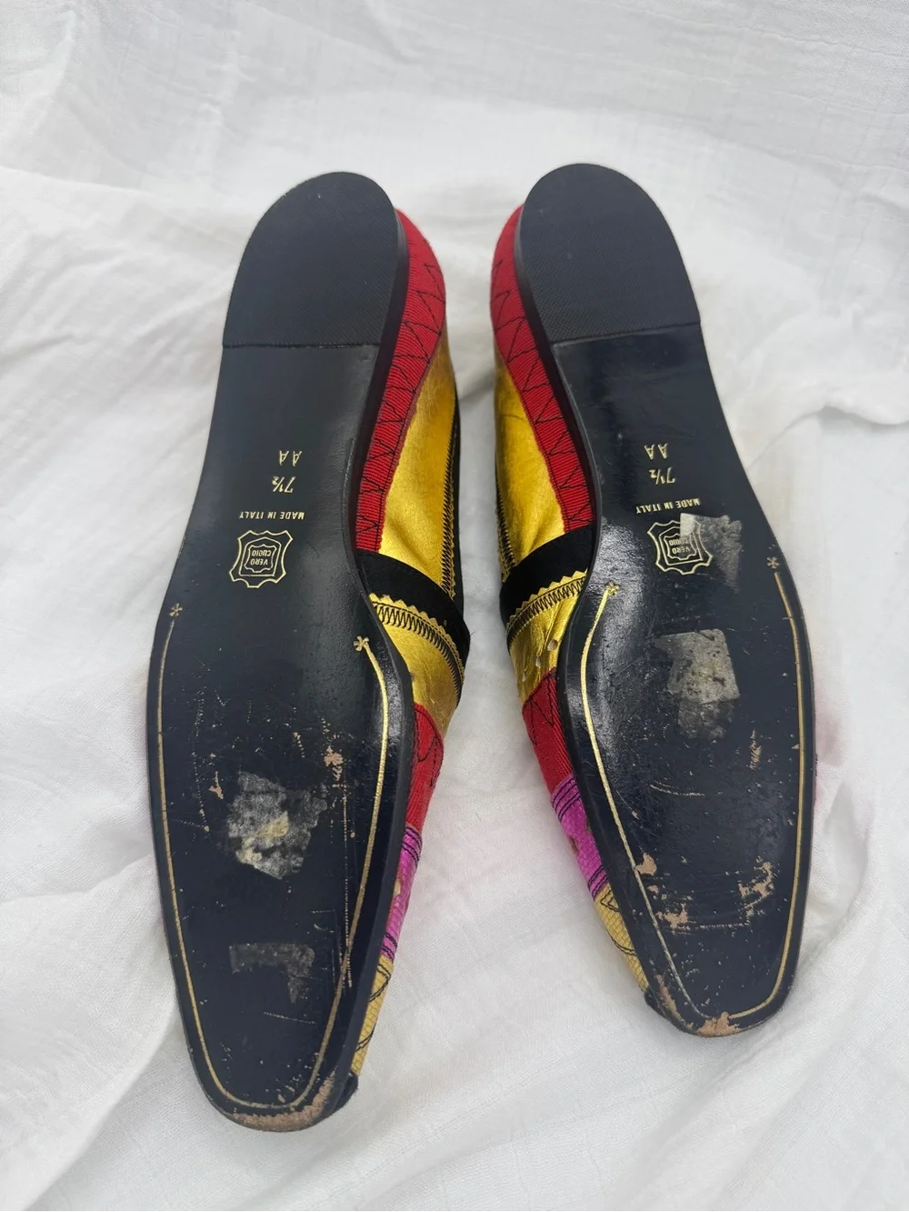 ITALIAN Multicolor Embroidered Loafers - Pink, Red & Gold